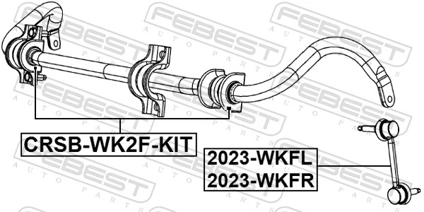 CRSBWK2FKIT Febest Buje de barra estabilizadora delantera