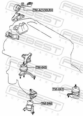 TM047 Febest Soporte de motor izquierdo