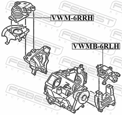 VWMB6RLH Febest Soporte de motor trasero izquierdo