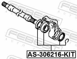 AS306216KIT Febest Cojinete del semieje delantero