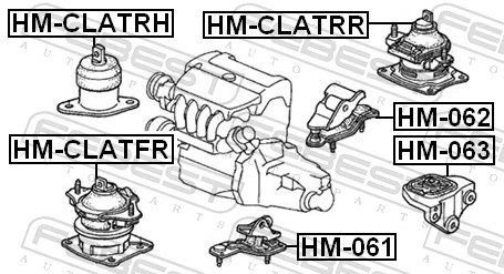 HMCLATRH Febest Soporte de motor derecho