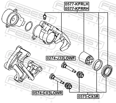 Pinza de freno trasera izquierda KAY02671X Mazda