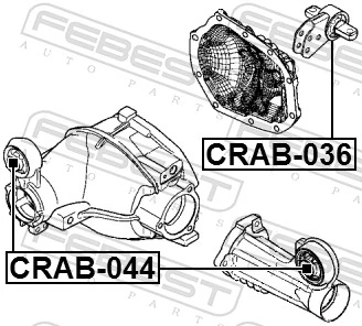 CRAB044 Febest Silentblock del soporte del diferencial delantero trasero