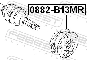 0882B13MR Febest Buje de rueda trasero