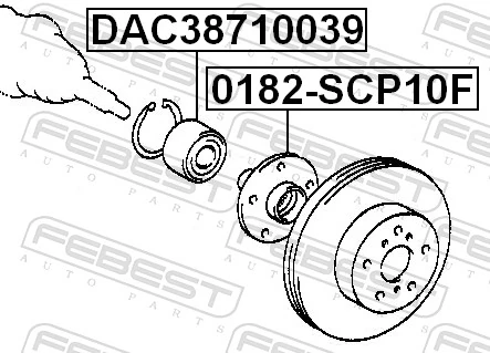 DAC38710039 Febest Rodamientos de rueda delantero