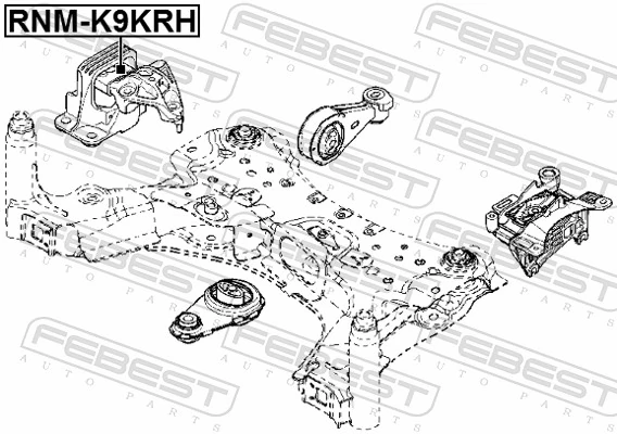 RNMK9KRH Febest Soporte de motor derecho