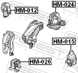 Soportes de motor delantero para Honda Accord V CC7