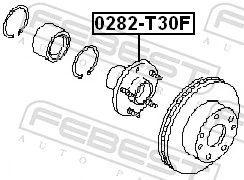 0282T30F Febest Cubo delantero