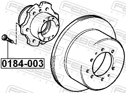 0184003 Febest Espárrago de rueda trasera