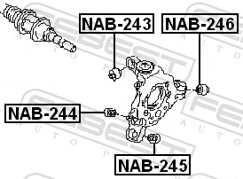 NAB246 Febest Buje de mangueta trasera