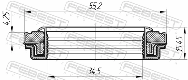 95RFW35550416X Febest Retén del diferencial del eje trasero