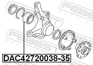 DAC4272003835 Febest Rodamientos de rueda delantero