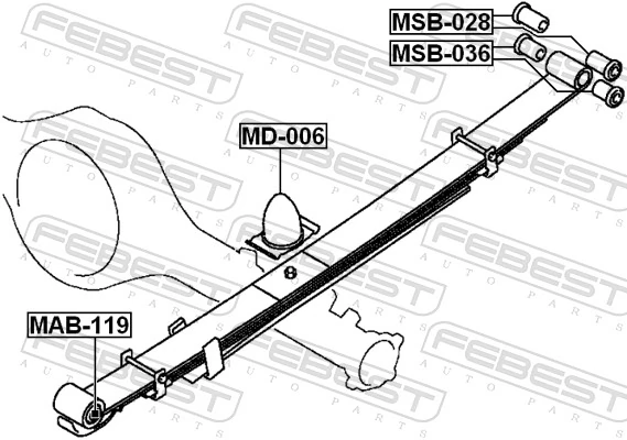 MD006 Febest Tope de ballesta trasera