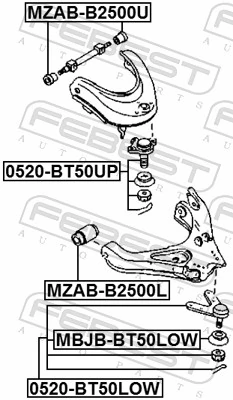MZABB2500L Febest Silentblock de brazo de suspensión delantero inferior