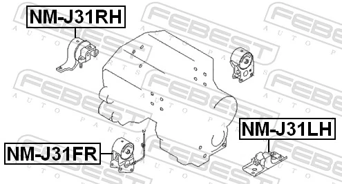 NMJ31RH Febest Soporte de motor derecho