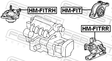 HMFITRH Febest Soporte de motor derecho