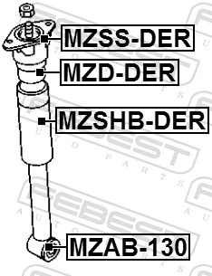 MZAB130 Febest Buje de amortiguador trasero