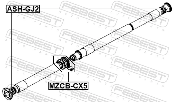 MZCBCX5 Febest Rodamiento central del eje de transmisión