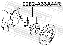 0282A33A44R Febest Buje de rueda trasero