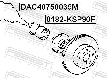 DAC40750039M Febest Rodamientos de rueda delantero