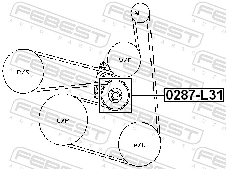 0287L31 Febest Polea tensora
