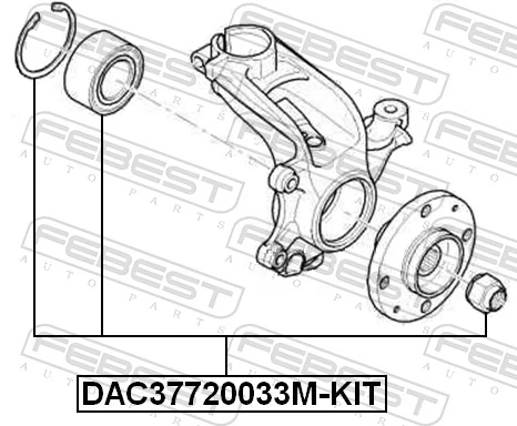 DAC37720033MKIT Febest Rodamientos de rueda delantero