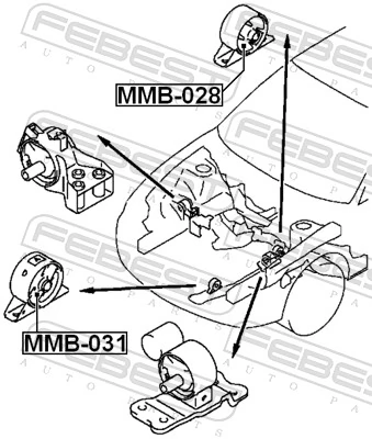 Taco de motor para Mitsubishi Colt V CJA