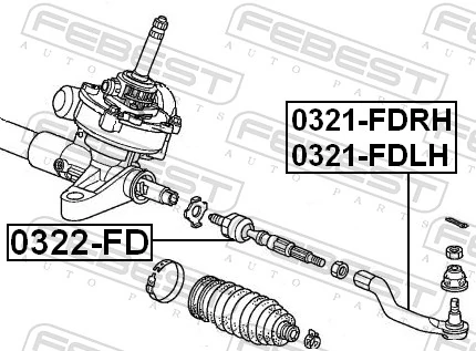 0321FDRH Febest Rótula de dirección