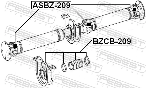 ASBZ209 Febest Cruceta transmision