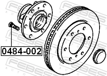0484002 Febest Espárrago de rueda trasera