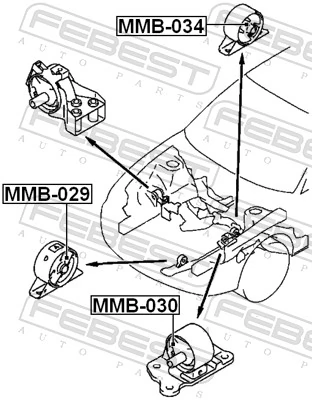 MR244836 Mitsubishi Soporte izquierdo de motor con silentblock