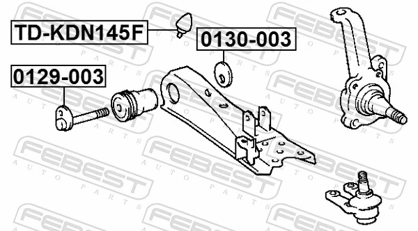 0129003 Febest Perno de fijación del brazo inferior delantero