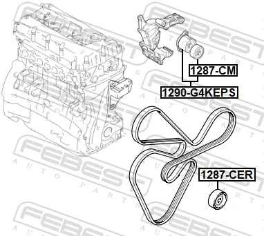 1290G4KEPS Febest Tensor de correa de alternador