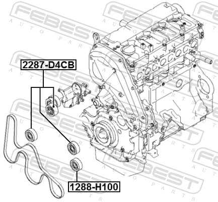 2287D4CB Febest Polea tensora