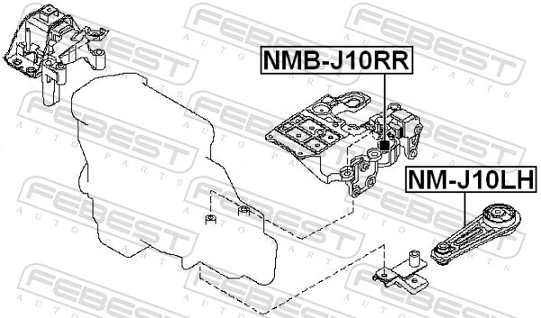 NMJ10LH Febest Soporte inferior izquierdo del motor
