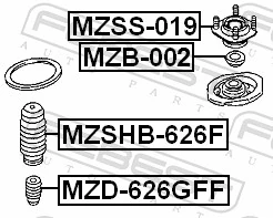 MZB002 Febest Rodamiento, copela amortiguador delantero