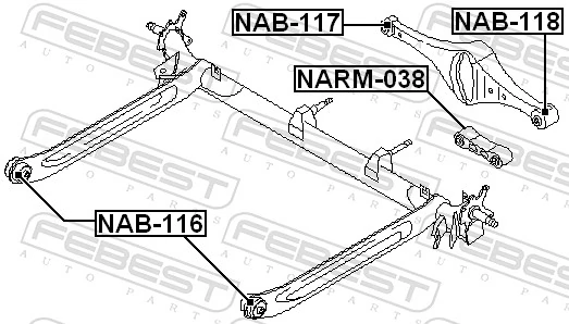NAB116 Febest Silentblock del puente trasero