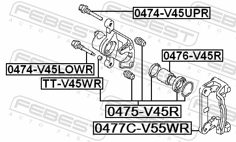 Comprar Kit de reparación de pinzas de freno trasero Mitsubishi Pajero II V2W, V4W