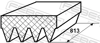 881264L813 Febest Correa poly v