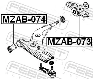 MZAB073 Febest Silentblock de brazo de suspensión delantero inferior