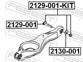 2129001 Febest Perno de fijación interior del brazo oscilante inferior trasero