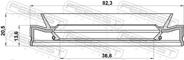 95HES38821420X Febest Retén del diferencial del eje delantero