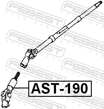 AST190 Febest Cardán inferior de la columna de dirección