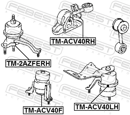 TMACV40LH Febest Soporte de motor izquierdo