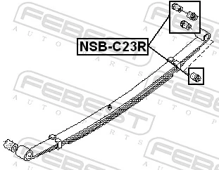 NSBC23R Febest Buje trasero de ballesta trasera