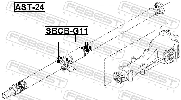 SBCBG11 Febest Cruceta transmision