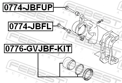 0776GVJBFKIT Febest Kit de reparación de pinzas