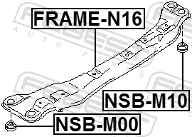 NSBM10 Febest Buje de la viga longitudinal delantera del motor