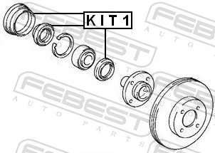 KIT1 Febest Retén de cubo de rueda delantero