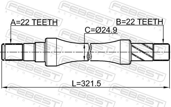 0712RS413 Febest Semieje delantero derecho